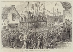 Une fête chinoise à Sourabaya, Java (gravure) - English School
