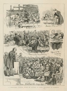 Dîner de Noël offert par des acteurs aux enfants pauvres de Lambeth - English School