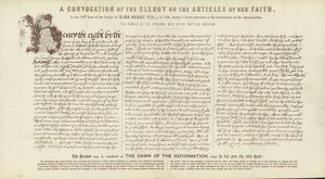 Convocation du Clergé sur les Articles de notre Foi (gravure) - English School
