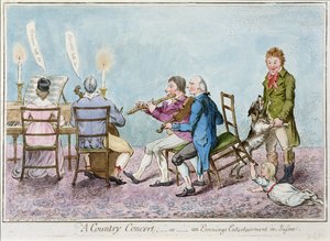 Un concert à la campagne, ou un divertissement du soir dans le Sussex, publié par Hannah Humphrey en 1798