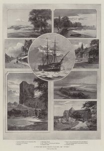 Balade à vélo autour du navire amiral de Nelson, le "Victory" (lithographie)