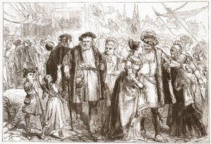 Un jour de fête à Nuremberg : époque, XVIe siècle, illustration de L