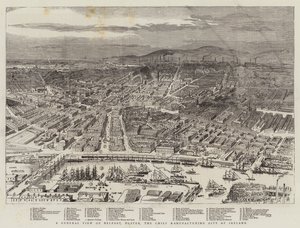 Vue générale de Belfast, Ulster, la principale ville manufacturière d