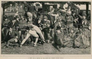 Un bon coup - un croquis au match de cricket Eton et Harrow - English School
