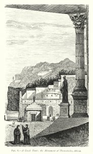 Tombe grecque, le Monument de Thémistocle, Athènes - English School