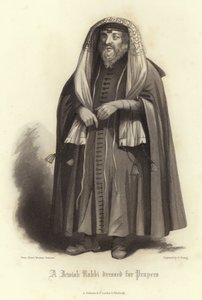 Un rabbin juif habillé pour les prières - English School