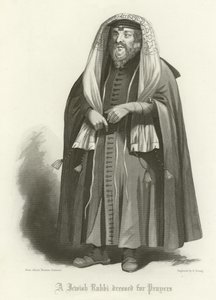 Un rabbin juif habillé pour la prière - English School