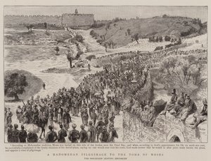 Un pèlerinage musulman au tombeau de Moïse (gravure)