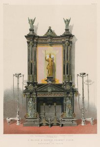 Cheminée en marbre et bronze de Marchand de Paris (chromolitho) - English School