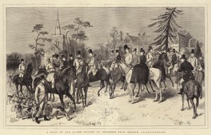 Un rendez-vous des chiens de chasse de Quorn à Brooksby, près de Melton, Leicestershire - English School