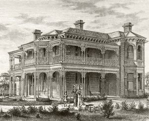 Une maison de banlieue de Melbourne, vers 1880, de 
