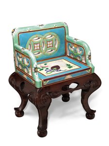 Fauteuil turquoise et vert d