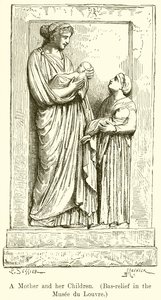 Une mère et ses enfants (Bas-relief au Musée du Louvre) - English School