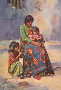 Une squaw Navajo et ses enfants - English School