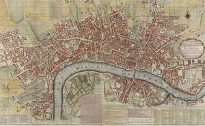 Un nouveau et exact plan des villes de Londres et Westminster et du bourg de Southwark, 1725 - English School