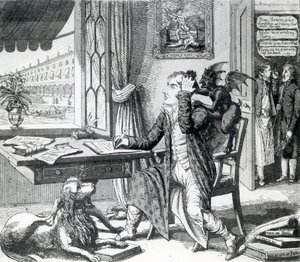 Un noble poète - Grattant ses idées, publié par J. Johnston, 1823 - English School