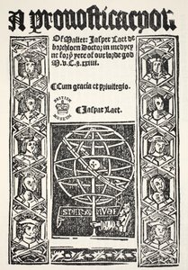 Une prognostication, par Jasper Laet (fl.1485-1532), imprimée par R. Bankes, 1524 - English School