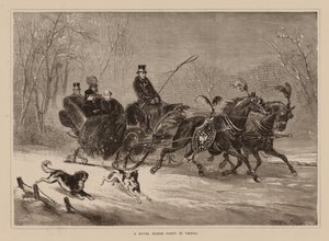 Une fête royale en traîneau à Vienne (gravure) - English School