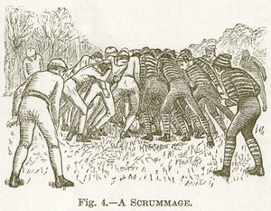 Une mêlée, illustration pour Cassells Book of Sports and Pastimes, vers 1890 - English School