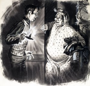 Un étranger dans la chambre à coucher, extrait de "The Pickwick Papers".