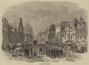 Une rue à Amiens (gravure) - English School