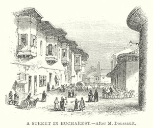 Une rue de Bucarest (gravure)