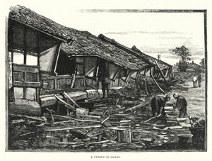 Une rue à Ogaki (gravure)