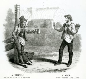 Une chose! Qui boit et fume; Un homme! Qui pense et agit, 19ème siècle - English School