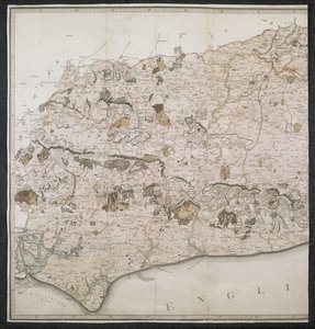 Carte topographique du comté de Sussex, divisée en Rapes, Deanries et Hundreds