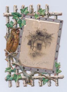 Carte de Noël victorienne en forme de découpe d