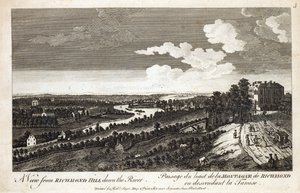 Vue de Richmond Hill sur la rivière, imprimée pour Robert Sayer Map et Printseller, Fleet Street - English School