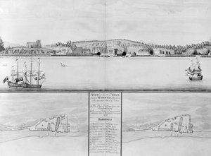 Vue du chantier naval de Sa Majesté à Woolwich prise du côté opposé de la Tamise - English School