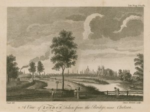 Vue de Londres prise depuis le pont près de Chelsea - English School