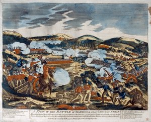 Vue de la bataille de Barossa, 1811 (gravure sur bois en couleur) - English School