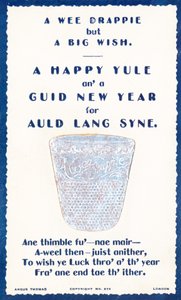 A Wee Drappie, dé à coudre, carte de Nouvel An - English School