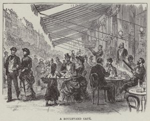 Un café boulevard (gravure) - English School