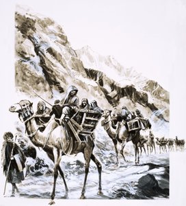 Une caravane de chameaux traverse le col de Khyber - English School