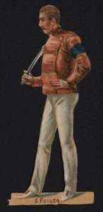 Un escrimeur, escrime (chromolithographie) - English School