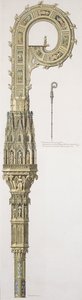 Élévation géométrique de la crosse de William of Wykeham (vers 1320-1404) publiée en 1785 - English School