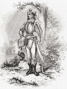 Un grand fauconnier, de Old England: A Pictorial Museum, pub. 1847 - English School