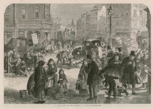 Une forte gelée dans les rues de Londres - English School