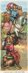 Une partie de chasse au faucon dans les temps anciens - English School