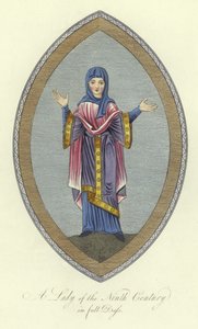 Une dame du IXe siècle en grande tenue - English School