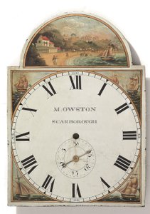 Cadran de longue pendule peint de la fin de George III ou de la Régence, c.1810 - English School