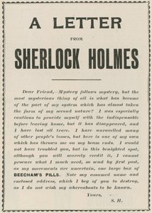 Une lettre de Sherlock Holmes