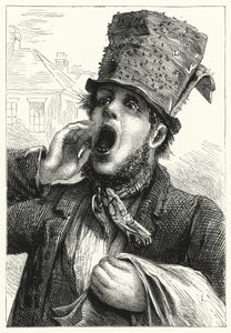 Un homme vendant des papiers tue-mouches (lithographie)