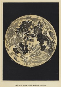 Carte de la lune vue dans un télescope ordinaire - English School