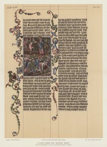 Une page de la Bible de Wenzel (lithographie en couleur) - English School