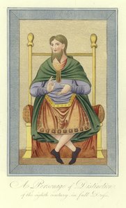 Un personnage de distinction du 8ème siècle en grande tenue - English School