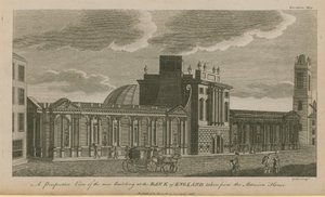 Vue en perspective du nouveau bâtiment de la Banque d